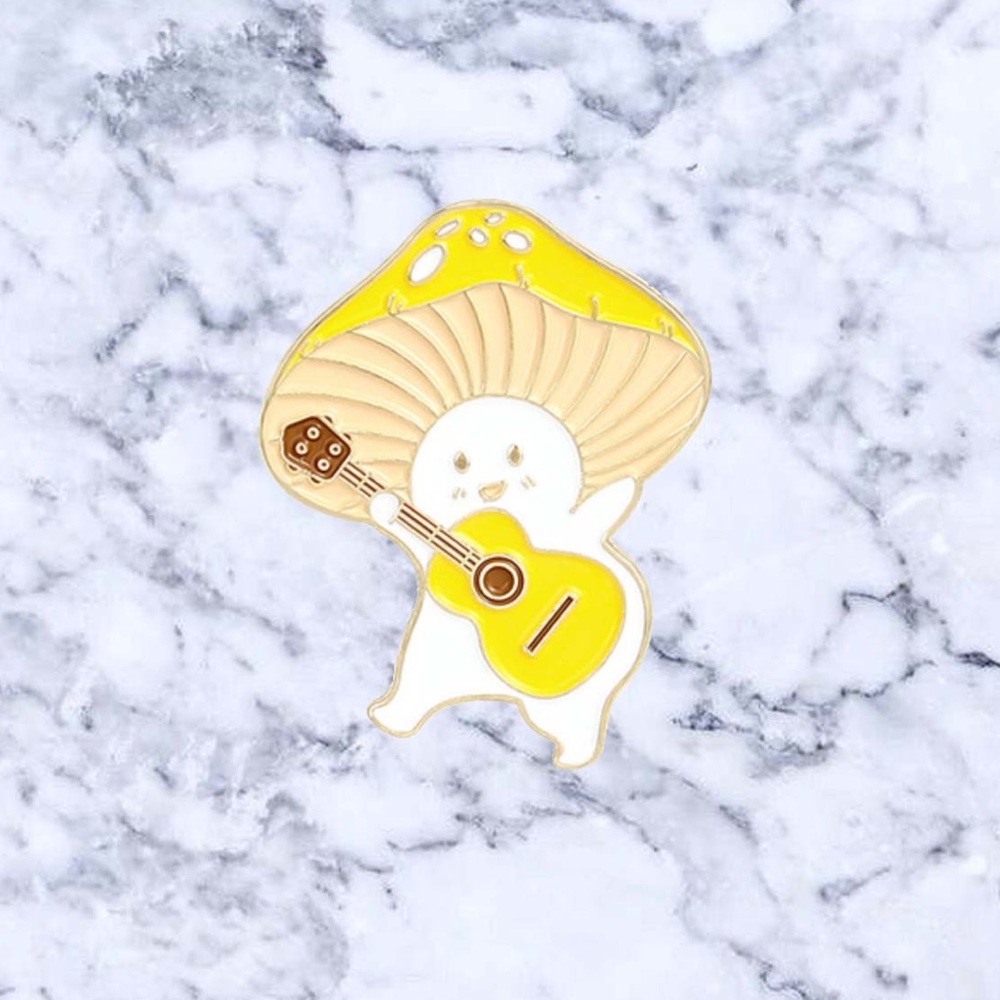 Guitar Shroom Enamel Pin